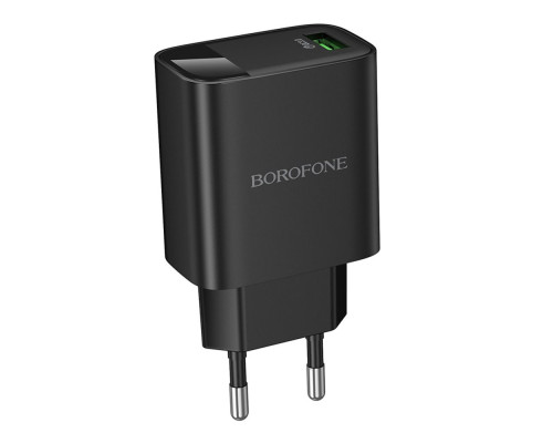 Мережевий Зарядний Пристрій Borofone BA95A 1USB QC 18W Led Display Колір Чорний 6941991120428 ma37247_3611064