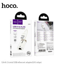 Перехідник Hoco UA41 USB to Ethernet adapter (100 Mbps) Колір Абрикосовий 6942007658492 ma37947_3665360