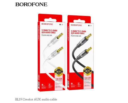 Кабель Aux Borofone BL19 М'ята упаковка Колір Чорний 2020000479840