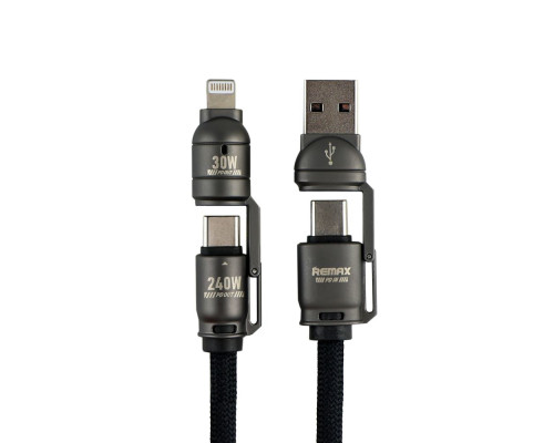 Кабель USB Remax C1 (A+C-C+L) 1.2M 240W Колір Чорний 6954851249238 ma37764_3664727