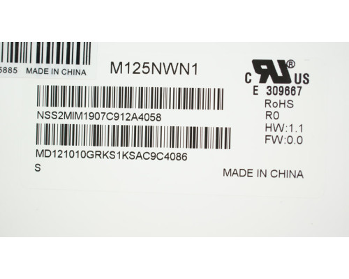 Матриця 12.5 M125NWN1 R.0 (1366*768, 30pin(eDP), LED, SLIM(без планок та вушок), матова, роз'єм праворуч знизу, for Lenovo X230, X240) для ноутбука (renew)