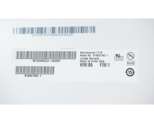 Матриця 15.6 B156XTN07.1 (1366*768, 30pin(eDP), LED, SLIM(вертикальні вушки), матова, роз'єм праворуч знизу) для ноутбука NBB-66734