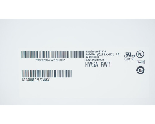 Матриця 13.3 B133XW01 V.0 (1366*768, 40pin, LED, SLIM (горизонтальні планки), глянцева, роз'єм праворуч знизу) для ноутбука (renew) NBB-68433