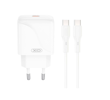 Зарядний пристрій XO L141 20W 3A USB-C з кабелем C-C white PLS-00-00146611