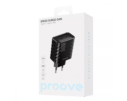 Зарядний пристрій Proove Speed Surge Gan 35W 2Type-C black PLS-00-00138615