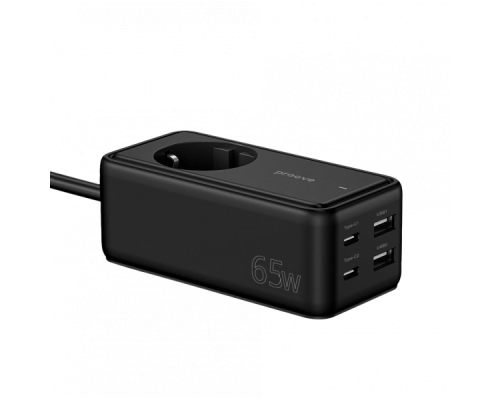 Мережевий фільтр Proove Power Strip Homester PD-03 1AC 65W (2 Type-C+2USB) black PLS-00-00112618