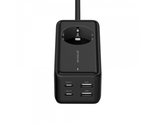 Мережевий фільтр Proove Power Strip Homester PD-03 1AC 65W (2 Type-C+2USB) black PLS-00-00112618
