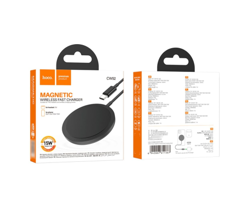 Бездротовий зарядний пристрій Hoco CW52 magnetic USB-C 15W 1м black PLS-00-00120345