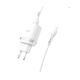 Зарядний пристрій Hoco C12Q 18W 3A 1USB-A з кабелем Micro USB white PLS-00-00115681
