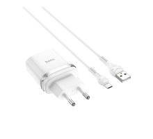 Зарядний пристрій Hoco C12Q 18W 3A 1USB-A з кабелем Micro USB white PLS-00-00115681