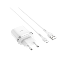 Зарядний пристрій Hoco C12Q 18W 3A 1USB-A з кабелем Micro USB white PLS-00-00115681