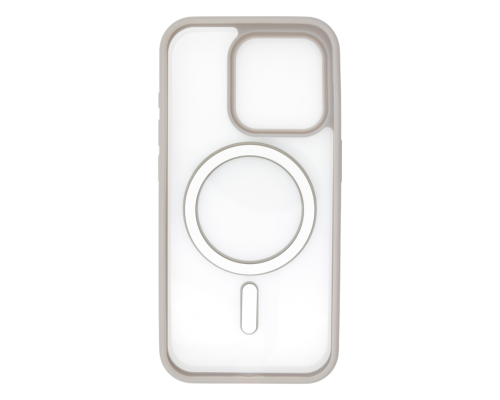 Чохол TPU+PC Сolor сase with MagSafe iPhone 15 Pro natural titanium PLS-00-00135417