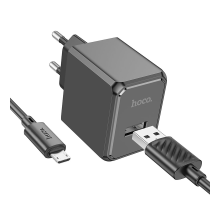 Зарядний пристрій Hoco CS11A 10.5W 2.1A 1USB-A з кабелем Micro USB black PLS-00-00114974