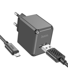 Зарядний пристрій Hoco CS11A 10.5W 2.1A 1USB-A з кабелем Micro USB black PLS-00-00114974