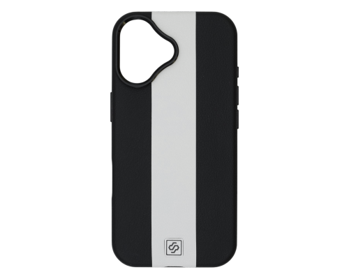 Чохол шкіряний Rally with Magnetic для iPhone 16 black white PLS-00-00164609