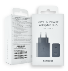 Зарядний пристрій Samsung 35W 3A 1USB-A+1USB-C EP-TA220NBEGEU retail packing (Original) black PLS-00-00120049