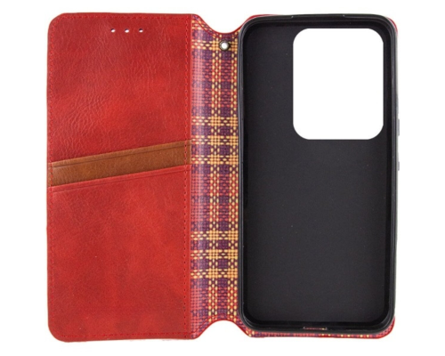 Чохол-книжка Leather Cubic Xiaomi Redmi Note 13 Pro 5G red PLS-00-00131705