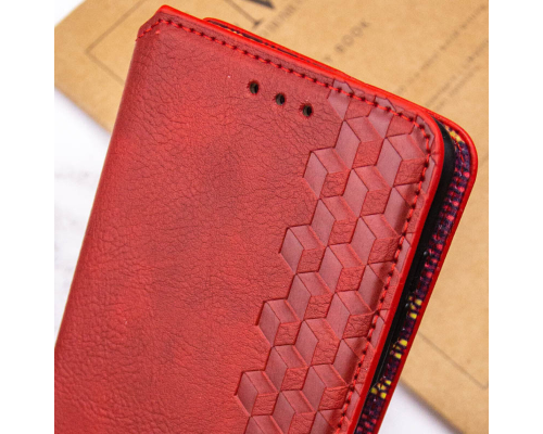 Чохол-книжка Leather Cubic Xiaomi Redmi Note 13 Pro 5G red PLS-00-00131705