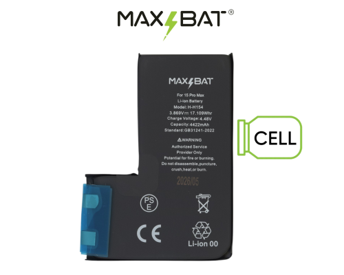 Акумулятор для iPhone 15 Pro Max (Max Bat Cell - без шлейфа) PLS-00-00161115