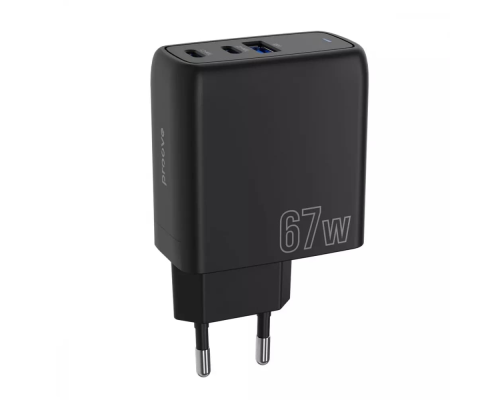 Зарядний пристрій Proove Shot GaN 67W 3A 1USB-A+2USB-C black PLS-00-00133928