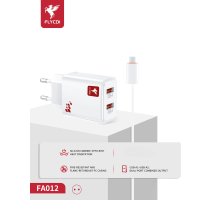 Зарядний пристрій FLYCDI FA-012 12W 2.4A 2USB-A з кабелем Micro USB white PLS-00-00133878