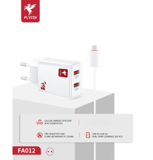 Зарядний пристрій FLYCDI FA-012 12W 2.4A 2USB-A з кабелем Micro USB white PLS-00-00133878