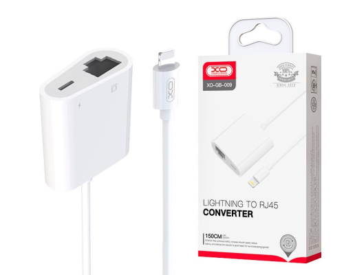 Перехідник XO GB009 Lighting to RJ45 white PLS-00-00145811