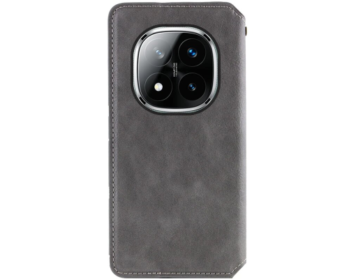 Чохол-книжка Leather Cubic Xiaomi Redmi Note 14 Pro 4G gray PLS-00-00163106