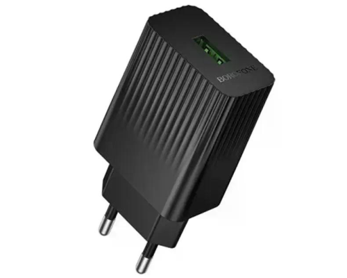 Зарядний пристрій Borofone BAS72A 18W 3A USB-A black PLS-00-00156101