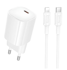 Зарядний пристрій Borofone BA103A 20W 3A USB-C з кабелем C-L white PLS-00-00169788