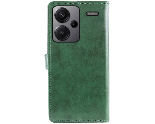 Чохол-книжка Leather GETMAN with card holder Xiaomi Redmi Note 13 Pro Plus green PLS-00-00129083