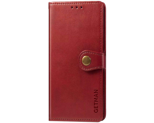 Чохол-книжка Leather GETMAN with card holder Xiaomi Redmi 9 red PLS-00-00128994