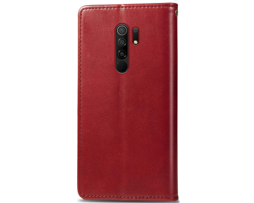 Чохол-книжка Leather GETMAN with card holder Xiaomi Redmi 9 red PLS-00-00128994