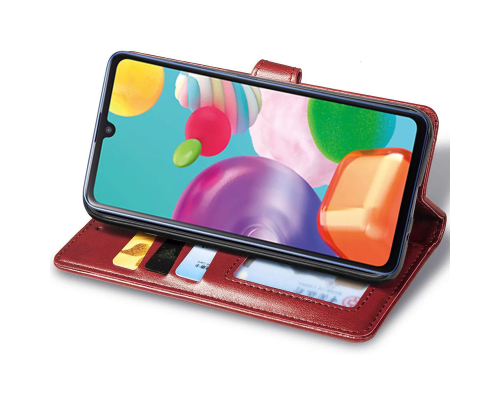 Чохол-книжка Leather GETMAN with card holder Xiaomi Redmi 9 red PLS-00-00128994