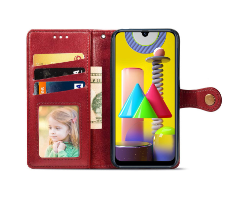 Чохол-книжка Leather GETMAN with card holder Xiaomi Redmi 9 red PLS-00-00128994
