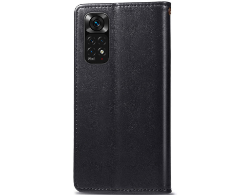 Чохол-книжка Leather GETMAN with card holder Xiaomi Redmi Note 11 (Global) black PLS-00-00129038