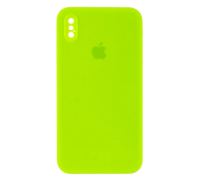 Чохол Silicone Case Квадратні Борти Full Camera iPhone XS Max neon green PLS-00-00107585