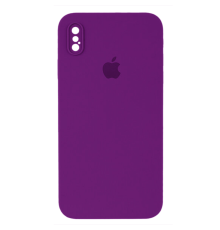 Чохол Silicone Case Квадратні Борти Full Camera iPhone X (XS) purple PLS-00-00107569