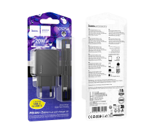 Зарядний пристрій Hoco CS25A 20W 3A 1USB-A+1USB-С з кабелем Type-C black PLS-00-00138107
