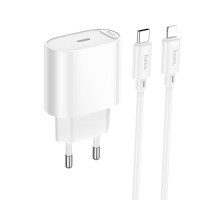 Зарядний пристрій Hoco C109A 20W 3A USB-C з кабелем С-L white PLS-00-00149688