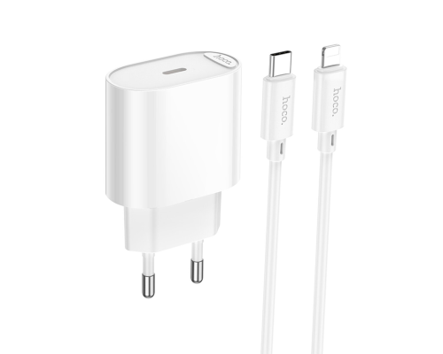 Зарядний пристрій Hoco C109A 20W 3A USB-C з кабелем С-L white PLS-00-00149688