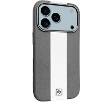 Чохол шкіряний Rally with Magnetic для iPhone 17 Pro gray white PLS-00-00160026