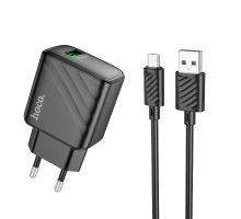 Зарядний пристрій Hoco CS21A 18W 3A USB-A з кабелем A-M black PLS-00-00131548