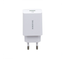 Зарядний пристрій Borofone BA21A 18W 3A USB-A з кабелем A-M white PLS-00-00054079