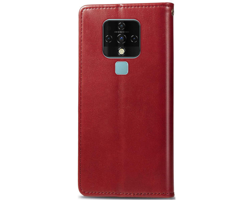 Чохол-книжка Leather GETMAN with card holder TECNO Camon 16 SE red PLS-00-00088213