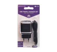 Зарядний пристрій Borofone BA25A 12W 2.4A 2USB-A з кабелем Micro USB black PLS-00-00054091