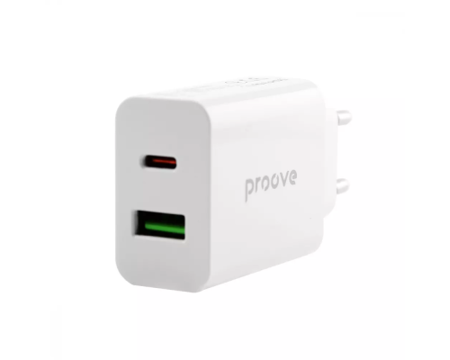 Зарядний пристрій Proove Rapid 20W 3A USB-A+USB-C white PLS-00-00093802