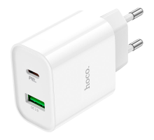 Зарядний пристрій Hoco C80A Plus 20W 3A 1USB-A+1USB-C white PLS-00-00101562
