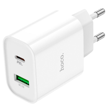 Зарядний пристрій Hoco C80A Plus 20W 3A 1USB-A+1USB-C white PLS-00-00101562