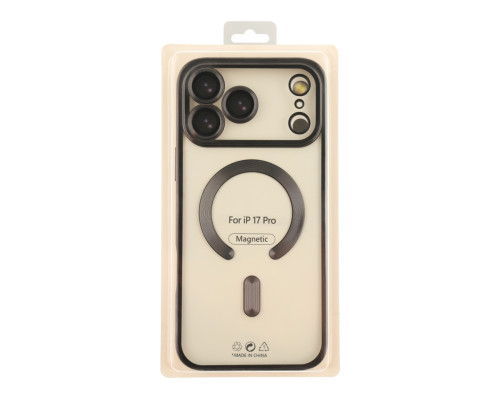 Чохол TPU Metallic Chrome Full Camera with Magsafe для iPhone 17 Pro Chrome Black ma38677_3867901